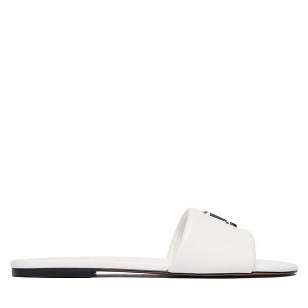 Klapki Marc Jacobs. Białe klapki damskie Marc Jacobs, bez wzorów, bez obcasa, bez zapięcia. Za 999.99 zł.