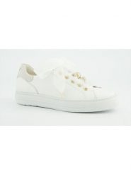 Paul Green Skórzane sneakersy w kolorze kremowym rozmiar: 40. Brązowe obuwie sportowe damskie Paul Green, ze skóry, bez zapięcia. Za 407.53 zł.