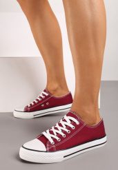 Bordowe Trampki Jazlyn. Czerwone trampki damskie Born2be, z aplikacjami, z kauczuku, przed kostkę, bez zapięcia. Za 54.99 zł.