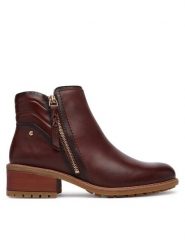 Pikolinos Botki Medina W0D-8581 Brązowy. Brązowe botki damskie Pikolinos, ze skóry, bez obcasa, na słupku, bez zapięcia. Za 759.99 zł.