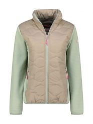 Canadian Peak Kurtka polarowa "Tahitieak" w kolorze beżowo-jasnozielonym rozmiar: XXL. Brązowe kurtki damskie Canadian Peak, xxl, z aplikacjami, z materiału, bez kaptura. Za 160.96 zł.