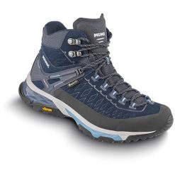 Buty damskie MEINDL Top Trail Lady Mid GTX, z membraną Gore-Tex. Niebieskie obuwie trekkingowe damskie MEINDL, z gore-texu, bez zapięcia. Za 1,169.00 zł.