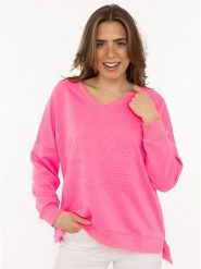 Zwillingsherz Sweter "Happiness Vibes" w kolorze różowym rozmiar: L/XL. Różowe swetry klasyczne damskie Zwillingsherz, l, z bawełny, bez kołnierzyka. Za 130.99 zł.