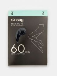 Rajstopy 60 DEN - czarny. Czarne rajstopy Sinsay, bez wzorów. W wyprzedaży za 7.99 zł.