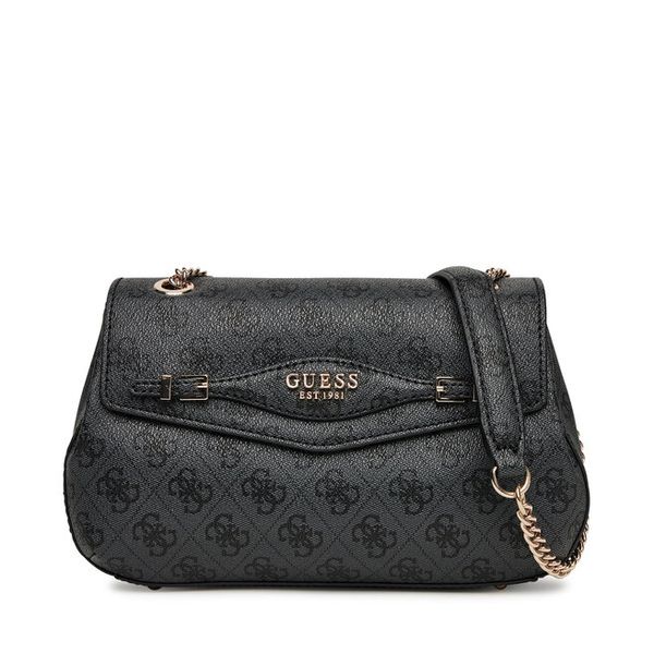 Torebka Guess. Brązowe kuferki damskie Guess, z aplikacjami, bez dodatków. Za 433.99 zł.