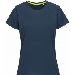 Raglanowa Koszulka Aktywna Dla Kobiet. Niebieskie bluzki damskie Stedman, m, bez wzorów, bez kołnierzyka, bez ramiączek. Za 71.99 zł.
