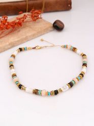 Charlize Pozłacany naszyjnik z kamieniami szlachetnymi - dł. 45 cm rozmiar: onesize. Białe naszyjniki damskie Charlize, z jaspisem, pozłacane. Za 113.36 zł.