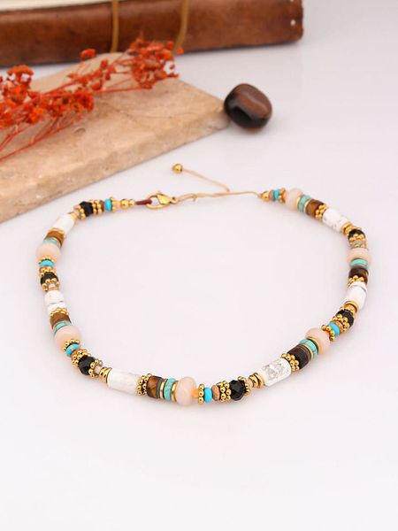 Charlize Pozłacany naszyjnik z kamieniami szlachetnymi - dł. 45 cm rozmiar: onesize. Białe naszyjniki damskie Charlize, z jaspisem, pozłacane. Za 82.83 zł.