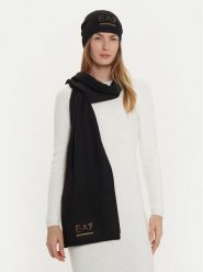 EA7 Emporio Armani Zestaw Szalik i Czapka 282000 4F200 00020 Czarny. Czarne czapki damskie EA7 Emporio Armani, bez wzorów, z materiału. Za 419.99 zł.