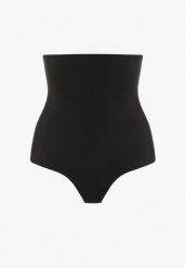 Czarne Modelujące Majtki Bezszwowe z Wysokim Stanem Renatia. Czarne bielizna korygująca Renee, bez wzorów. Za 39.99 zł.
