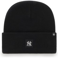 Czapka - Beanie - Compact Alt - NY Yankees Logo - czarna. Czarne czapki damskie 47 Brand, na zimę, bez wzorów. Za 144.00 zł.