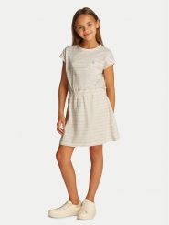 Calvin Klein Jeans Sukienka codzienna IG0IG02929 Beżowy Regular Fit. Brązowe sukienki dziewczęce Calvin Klein Jeans, bez wzorów, z bawełny, bez ramiączek, proste. Za 179.99 zł.