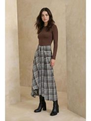 Trendyol Spódnica w kolorze brązowo-szarym rozmiar: 36. Brązowe spódnice damskie Trendyol, bez wzorów, maxi. Za 95.99 zł.