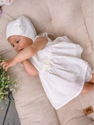 Jamiks Sukienka elegancka Betsy JLF051 Beżowy Regular Fit. Brązowe sukienki niemowlęce Jamiks, bez wzorów, z bawełny. Za 169.99 zł.