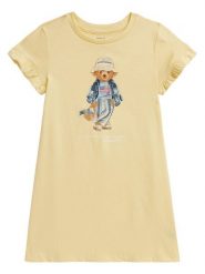 Polo Ralph Lauren Sukienka codzienna 312A11770001 Żółty Regular Fit. Żółte sukienki dziewczęce Polo Ralph Lauren, bez wzorów, z bawełny, bez ramiączek, proste. Za 438.99 zł.