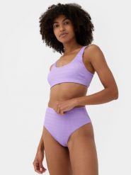 4F Góra od bikini z materiałów z recyklingu damska M. Fioletowe bikini 4F, bez wzorów, z gumy. W wyprzedaży za 9.99 zł.
