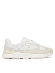 Tommy Hilfiger Sneakersy Th Mix Material Runner FW0FW09306 Biały. Białe obuwie sportowe damskie Tommy Hilfiger, z materiału, bez zapięcia. Za 449.99 zł.