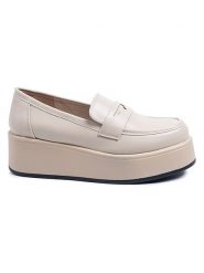 C'M Mokasyny w kolorze kremowym na koturnie rozmiar: 36. Brązowe mokasyny damskie C'M, bez obcasa. Za 121.99 zł.