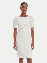 DKNY Sukienka koktajlowa DD6A1666 Écru Slim Fit. Sukienki damskie DKNY, bez wzorów, z syntetyku, wizytowe, bez ramiączek. Za 539.99 zł.