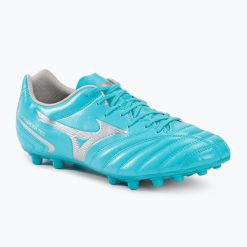 Buty piłkarskie Mizuno Monarcida Neo II Sel AG. Niebieskie obuwie sportowe casual damskie Mizuno, do piłki nożnej. Za 129.99 zł.