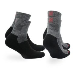 2 Pary - Skarpety Trekkingowe 60% Merino - Przeciw Pęcherzom Leonardo QTR. Czarne skarpetki damskie Norfolk, bez wzorów, z materiału. Za 114.99 zł.