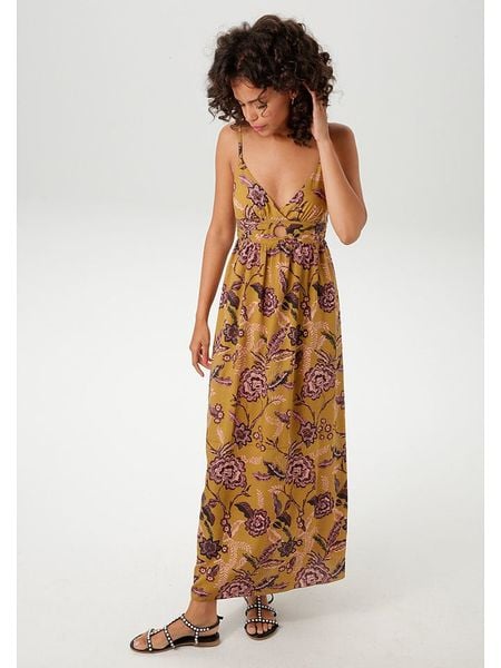 Aniston Sukienka w kolorze bordowo-karmelowym rozmiar: 36. Żółte sukienki damskie Aniston, bez wzorów, z wiskozy, bez ramiączek. Za 65.38 zł.