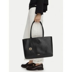 Torebka MEXX. Czarne shopper bag Mexx, bez wzorów, bez dodatków. Za 229.99 zł.