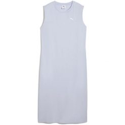 Sukienka damskie Puma Ess Dress. Fioletowe sukienki damskie Puma, bez wzorów, z bawełny, sportowe, bez ramiączek. Za 190.00 zł.