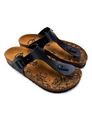 Calceo Japonki w kolorze czarnym rozmiar: 39. Czarne klapki damskie Calceo, bez wzorów, z materiału, z otwartym noskiem, bez obcasa, bez zapięcia. Za 165.99 zł.