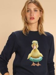 WOOOP Bluza "Duck" w kolorze granatowym rozmiar: L. Niebieskie bluzy damskie Wooop, l, bez wzorów, z bawełny, bez kaptura. Za 100.99 zł.