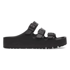 Klapki damskie Birkenstock Florida III Flex Platform EVA Black. Czarne klapki damskie Birkenstock, bez wzorów, bez obcasa, na platformie, bez zapięcia. Za 239.99 zł.