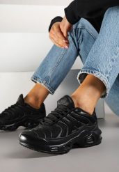 Czarne Buty Sportowe Sneakersy z Geometrycznym Tłoczeniem Vulinea. Czarne obuwie sportowe casual damskie Renee, z jeansu, trekkingowe. Za 129.99 zł.
