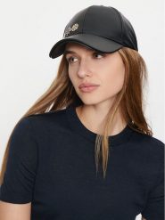 Guess Czapka z daszkiem AW5185 POL03 Czarny. Czarne czapki z daszkiem damskie Guess, z aplikacjami, z materiału. Za 149.99 zł.