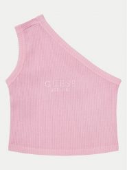 Guess Top J5GI27 KCSK4 Różowy Slim Fit. Czerwone koszulki i t-shirty dziewczęce Guess, z aplikacjami, z bawełny, bez kołnierzyka, bez ramiączek. Za 69.99 zł.