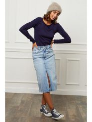 Soft Cashmere Sweter w kolorze granatowym rozmiar: 38/40. Niebieskie swetry klasyczne damskie Soft Cashmere, z kaszmiru, bez kołnierzyka. Za 118.45 zł.