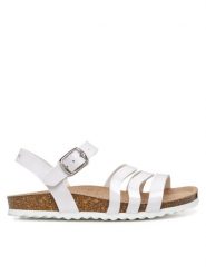 Geox Sandały J Adriel J558MF 000HH C1000 M Biały. Białe sandały dziewczęce Geox, ze skóry, bez obcasa, bez zapięcia. Za 109.99 zł.