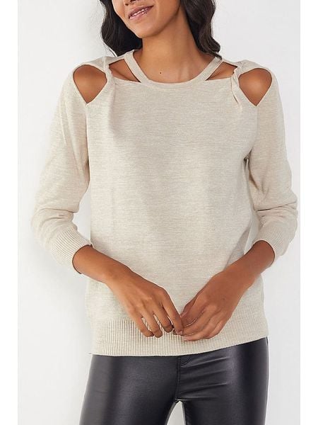 Milan Kiss Sweter w kolorze beżowym rozmiar: XL. Brązowe swetry klasyczne damskie Milan Kiss, xl, bez kołnierzyka. Za 130.99 zł.