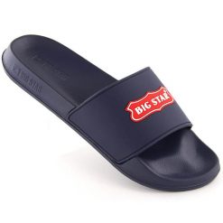 Klapki sportowe granatowe Big Star OO274039. Klapki damskie Big Star, bez wzorów, z materiału, bez obcasa, bez zapięcia. Za 59.99 zł.