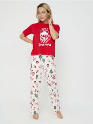 Piżama DISNEY - czerwony. Czerwone piżamy damskie Sinsay, bez wzorów, bez ramiączek. Za 59.99 zł.