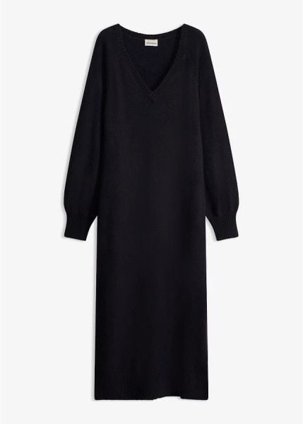 Sukienka dzianinowa oversize midi. Brązowe sukienki damskie bonprix, bez wzorów, z dzianiny, bez ramiączek. Za 149.99 zł.