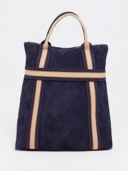 Abaco Skórzany plecak "Gao" w kolorze granatowo-beżowym - 37,5 x 9 x 37 cm rozmiar: onesize. Niebieskie plecaki Abaco, bez wzorów, z materiału. Za 356.61 zł.