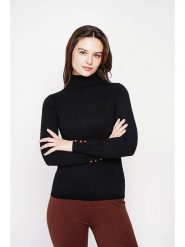 C& Jo Golf w kolorze czarnym rozmiar: 36. Czarne golfy damskie C& Jo, bez wzorów, ze splotem, bez ramiączek. Za 175.26 zł.