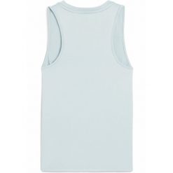 Damska koszulka bez rękawów TAD ESSENTIALS PUMA Sea Glass Blue. Niebieskie koszulki damskie Puma, bez wzorów, bez kołnierzyka, bez ramiączek. Za 99.00 zł.