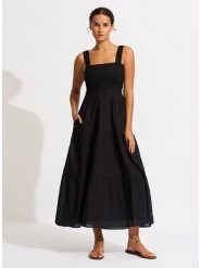 Seafolly Sukienka w kolorze czarnym rozmiar: M. Czarne sukienki damskie Seafolly, bez wzorów, z bawełny, bez ramiączek. Za 223.22 zł.