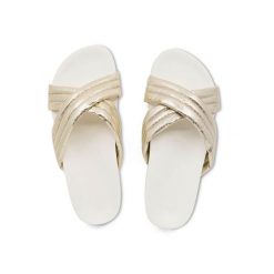 Klapki basenowe damskie Flip Flop Joy Cross. Żółte klapki damskie Flip Flop, bez wzorów, bez obcasa, bez zapięcia. Za 81.00 zł.