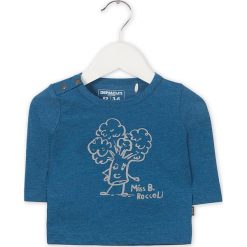 Koszulka w kolorze niebieskim. Niebieskie koszulki i t-shirty dziewczęce Imps & Elfs, z nadrukiem, z okrągłym kołnierzem, z długim rękawem. W wyprzedaży za 42.95 zł.