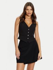 Guess Kamizelka W5RH85 WGX02 Czarny Regular Fit. Czarne kamizelki damskie Guess, xl, z aplikacjami, z syntetyku, bez kaptura. Za 349.99 zł.