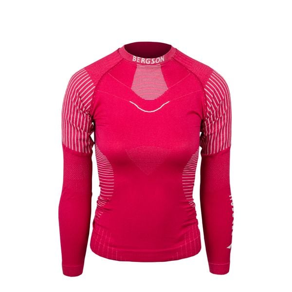 Koszulka termiczna z długim rękawem Damska BERGSON Vigour. Czerwone koszulki damskie Bergson, l, bez wzorów, bez kołnierzyka, bez ramiączek. Za 149.00 zł.