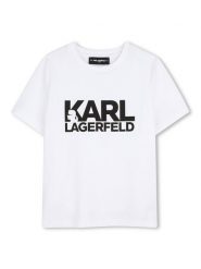 Karl Lagerfeld Kids T-Shirt Z31098 Biały Regular Fit. Białe t-shirty i koszulki chłopięce Karl Lagerfeld Kids, bez wzorów, z bawełny, bez kołnierzyka, bez ramiączek. Za 189.99 zł.