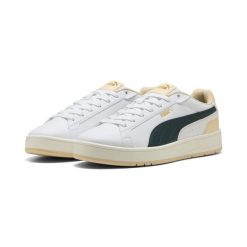 Sneakersy unisex Court Classico PUMA White Green Terrain Canvas Beige. Białe obuwie sportowe damskie Puma, bez zapięcia, trekkingowe. W wyprzedaży za 199.00 zł.
